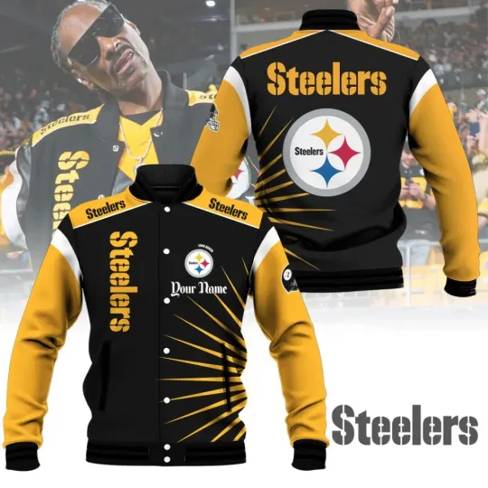 Discover Custom Name Pittsburgh Steeler x Snoop Doggs Baseball Jacket