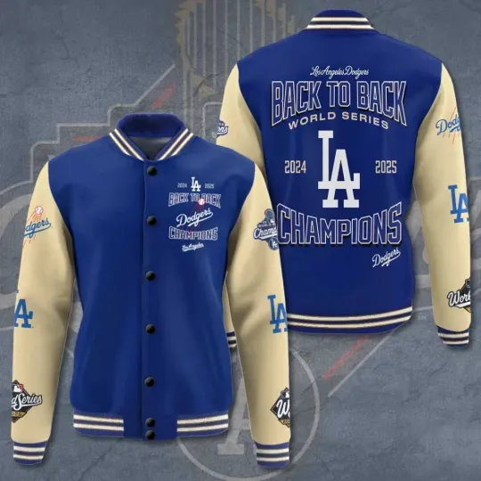 Discover Los Angeles Dodger LA 2025 World Series Champions Baseball Jacket