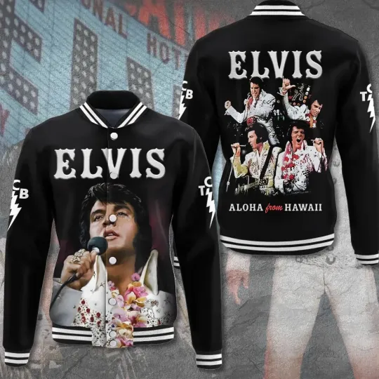 Elvis Presley Baseball Jacket, King Of Rock N Roll Unisex Jacket