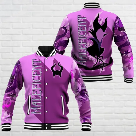 Maleficent Sleeping Beauty Character Evil Queen Bad Witch Baseball Jacket