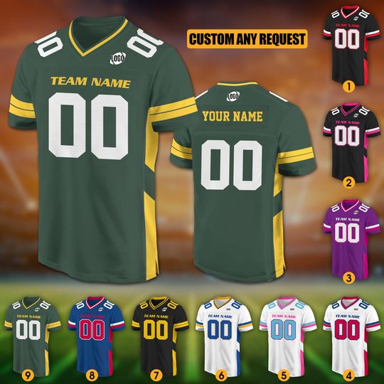 Discover Personalized Team Name & Number Football Jersey Shirt For Adult Kid, Custom Football Jersey Shirt, Game Day Outfit, Gifts For Football Fans