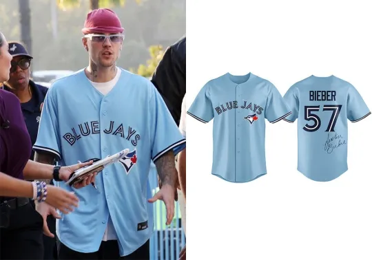Discover Justin Bieber Rocks Custom ‘Bieber’ Blue Jays Jersey at World Series Remake