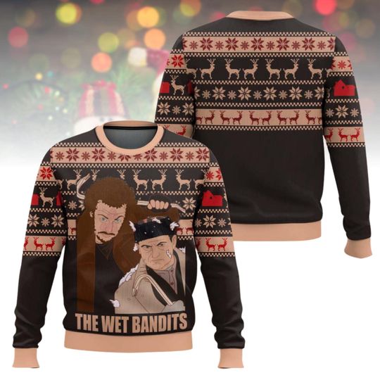 Home Alone Ugly Christmas Sweater, The Wet Bandits Xmas Sweater, Movie Ugly Sweater, Retro Holiday Sweater, Christmas Gift For Men