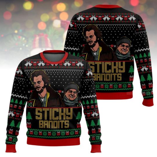 Discover Home Alone Sticky Bandits Ugly Christmas Sweater, Movie Xmas Sweater, Funny Holiday Gift