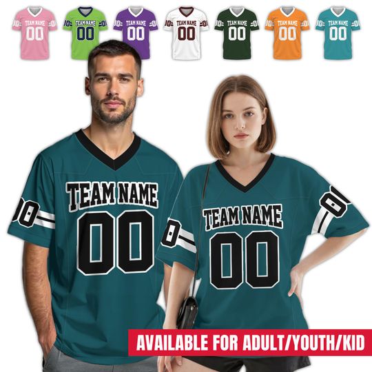 Discover Personalized Football Game Day with Player Names, Customized Jersey Family for Football Lovers, Football Shirts for Dads Casual Wear Outfits