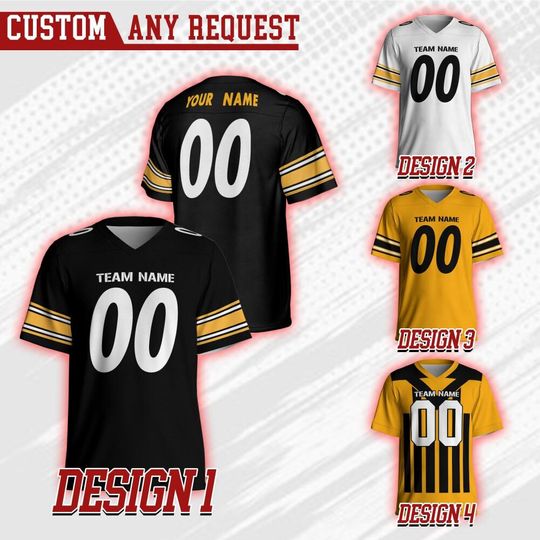 Discover Custom Pittsburgh Football Team Uniform Jersey, Custom Name Number Team Football Jersey, Football Us, Football Gameday Jersey 24925DN57