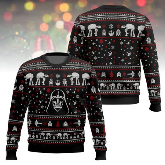 Discover Star Wars Ugly Christmas Sweater, Darth Vader Xmas Sweater, Sci-Fi Ugly Sweater, Holiday Gift