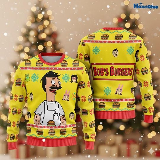 Discover Bob's Burgers Ugly Christmas Sweater, Bob Belcher Ugly Christmas Sweater, Bob's Burgers Christmas Shirt, Merry Christmas 2025 Ugly Sweater