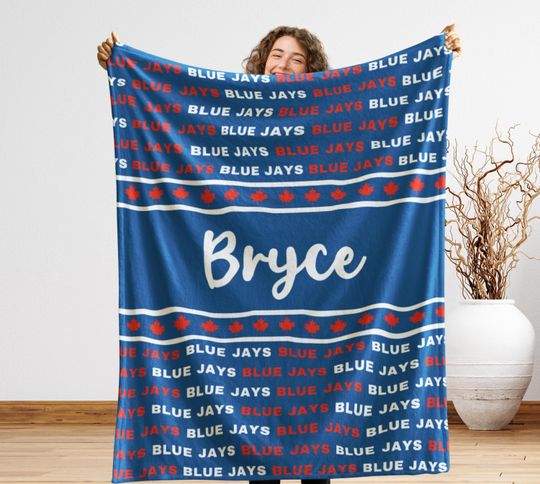 Discover Custom Toronto Baseball Blanket, Blue Red Stadium , Canada Sports Fan Gift, Cozy Holiday Blanket, Gift for Dad, Canada Home Decor