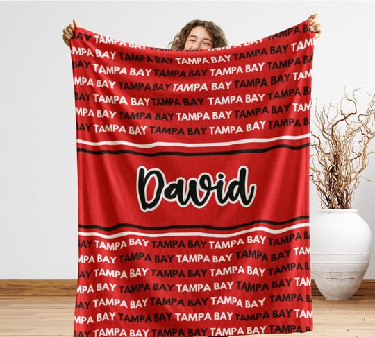 Discover Tampa Bay Sports Blanket, Florida Football Fan Gift, Tampa Stadium Throw, Holiday Cozy Blanket, Man Cave Decor, Secret Santa for her