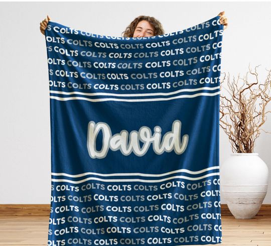 Discover Indianapolis Football Fan Blanket, Man Cave Decor, Holiday Sports Gift, Indiana Home Decor, Custom Tailgate Blanket, Secret Santa Gift