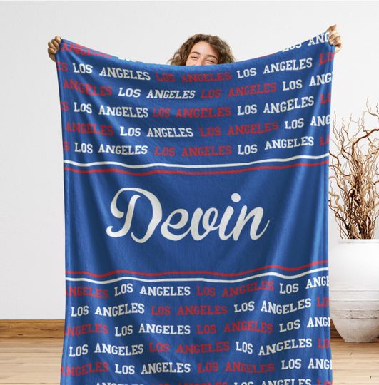 Discover LA Baseball Blanket, Los Angeles Fan Gift, Cozy Stadium Throw, Holiday Sports Gift, Secret Santa Gift, California Baseball Decor, Baby Gift