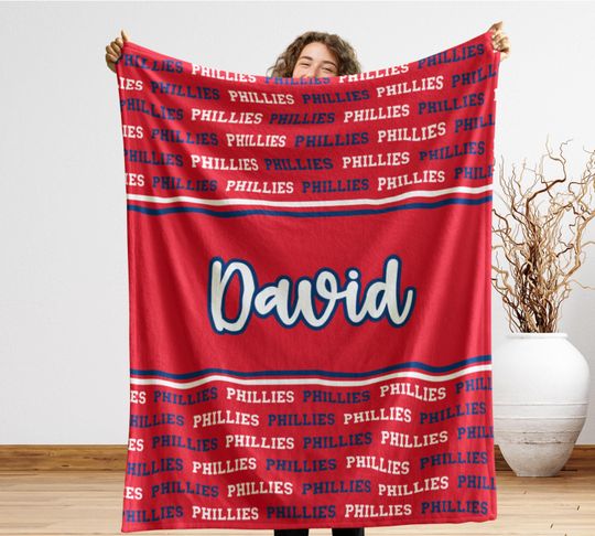 Custom Philadelphia Fan Blanket, Sports Fan Gift, Cozy Stadium Throw, Pennsylvania Home Decor, Secret Santa Baseball Fan, Man Cave Decor