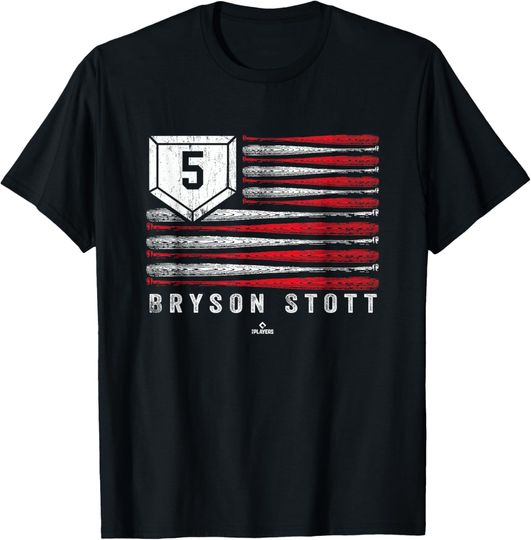 Discover Vintage US Flag Baseball Stripes Bryson Stott MLBPA T-Shirt