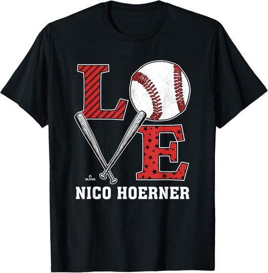 Discover Distressed Baseball Love Nico Hoerner Chicago Baseball MLBPA T-Shirt