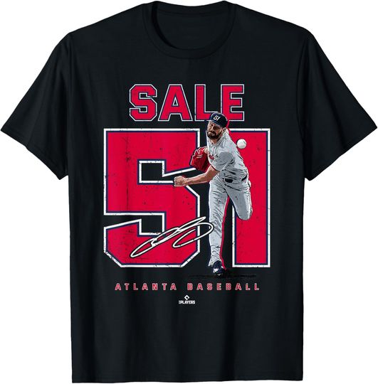Discover Number and Portrait Chris Sale Atlanta Baseball MLBPA T-Shirt