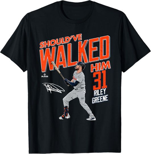 Discover Should've Walked Him Riley Greene Detroit Baseball MLBPA T-Shirt