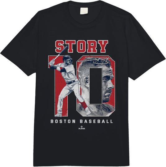 Discover Number and Portrait Trevor Story Boston MLBPA Comfort Colors Adult Heavyweight T-Shirt