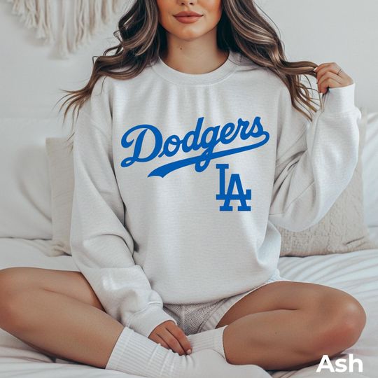 Dodgers Retro Sweatshirt: 100% Cotton, Vintage Baseball Graphic, Unisex S-3XL