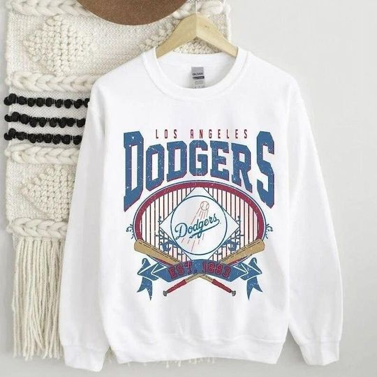 Vintage Los Angeles Dodgers Crewneck Sweatshirt - Retro Baseball Pullover