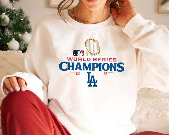 Discover 2025 LA Baseball World Series Champion Sweatshirt | Los Angeles Fan Gift | Unisex Modern Trophy Pullover