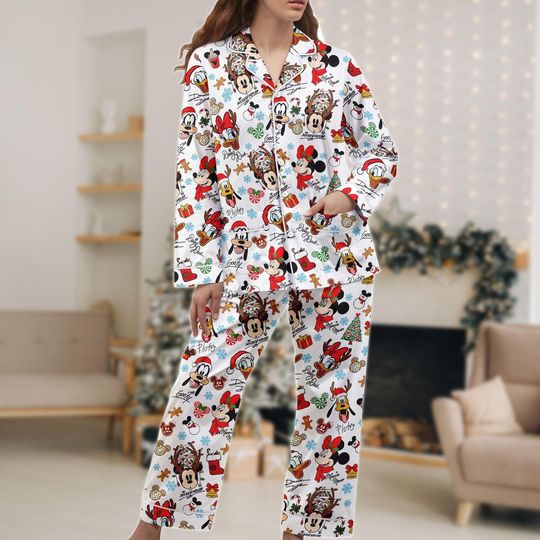 Discover Disney Christmas Pajamas, Mickey Mouse Xmas Pajama Set, Holiday Cartoon Matching Pajamas Set, Christmas Gift