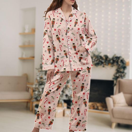 Discover Nutcracker Christmas Pajamas, Holiday Pajama Set, Nutcracker Print Matching Pajamas Set, Christmas Gift