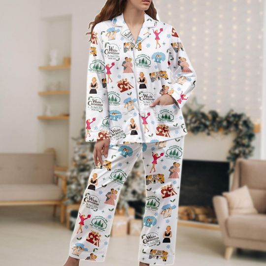 Discover White Christmas Themed Christmas Pajamas, Classic Movie Pajama Set, Festive Matching Pajamas Set, Holiday Gift