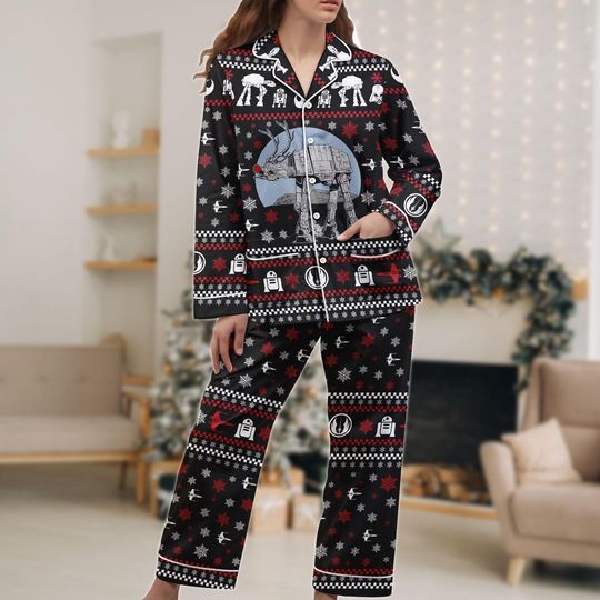 Discover Star Wars Christmas Pajamas, AT-AT Pajama Set, Sci-Fi Matching Pajamas Set, Holiday Gift