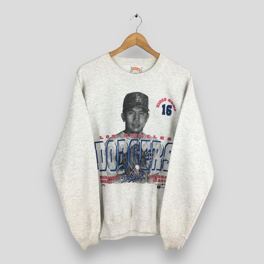 Discover Vintage Los Angeles Dodgers MLB Sweatshirt Large Dodgers Nomo Crewneck LA Dodgers Baseball Team Pullover Los Angeles Nutmeg Sweater Size L