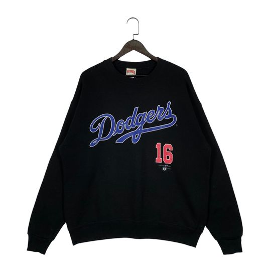 Discover Vintage 1995 Los Angeles Dodgers Hideo Nomo Sweatshirt Crewneck Black Back Hit Nutmeg Made In USA Pullover Jumper Size L