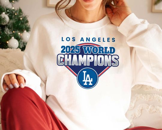 Discover 2025 LA Baseball World Series Champion Sweatshirt | Los Angeles Fan Gift | Unisex White Graphic Pullover