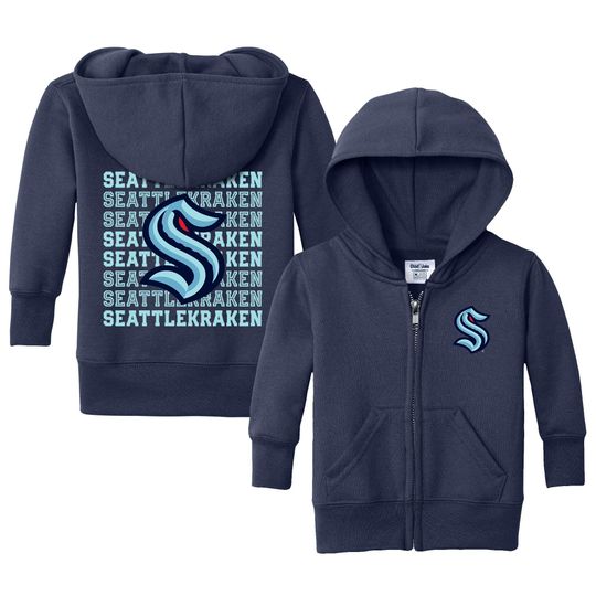 Seattle Kraken "Retro" Full Zip Sweatshirt - NHL Hockey Kids Apparel