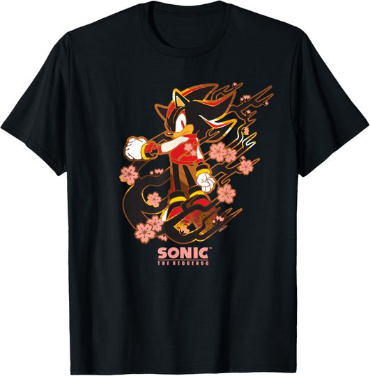 Discover Sonic the Hedgehog - Shadow with Cherry Blossoms T-Shirt