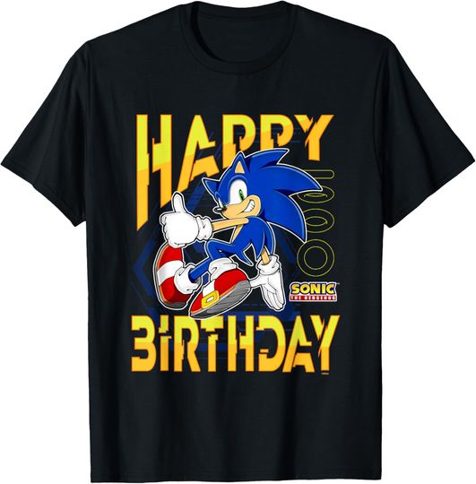 Discover Sonic The Hedgehog Birthday Happy Birthday Thumbs Up Logo T-Shirt
