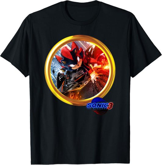 Discover Sonic the Hedgehog 3 - Shadow Motorcycle T-Shirt