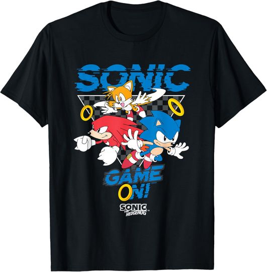 Discover Sonic The Hedgehog Game On! Main Trio Retro Group Shot T-Shirt