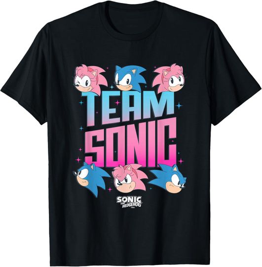 Discover Sonic The Hedgehog Team Sonic Amy Rose Retro Logo T-Shirt