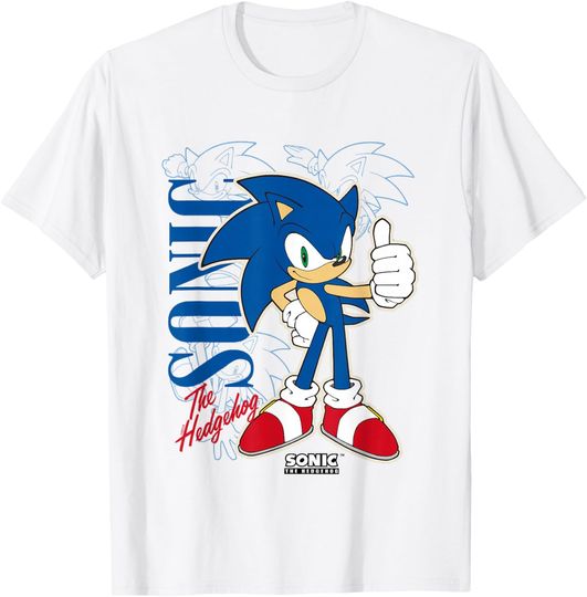 Discover Sonic The Hedgehog Thumbs Up Retro Shot T-Shirt