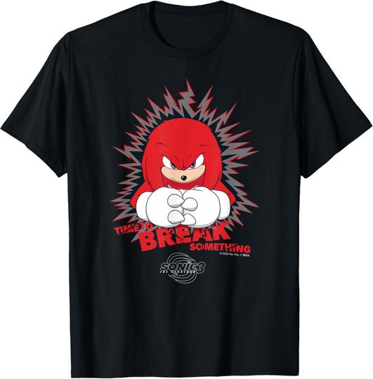 Discover Sonic the Hedgehog 3 - Knuckles "Time to Break Something" T-Shirt