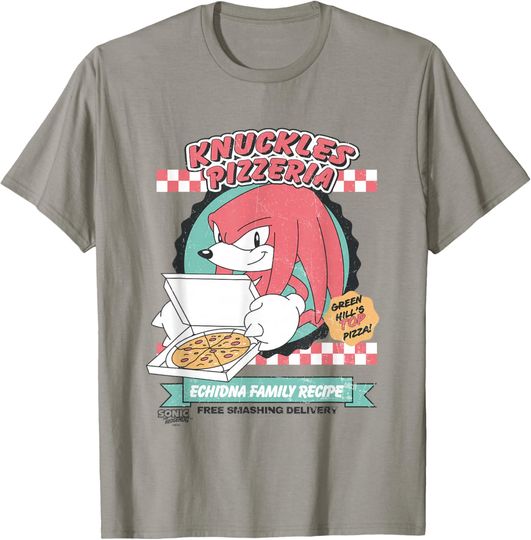Discover Sonic The Hedgehog Knuckles Pizzeria Vintage Restaurant Ad T-Shirt