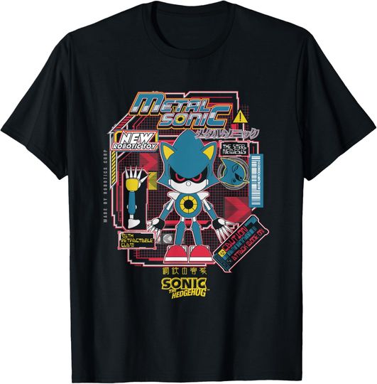 Discover Sonic The Hedgehog Metal Sonic Vintage Kanji Poster T-Shirt