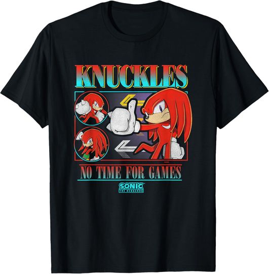 Discover Sonic The Hedgehog Knuckles No Time For Games Vintage T-Shirt