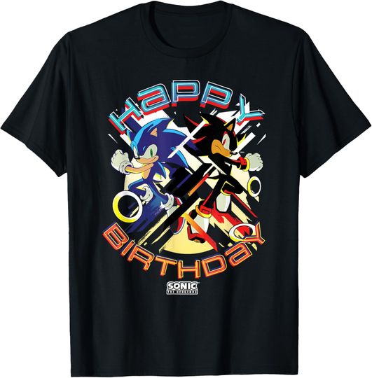 Sonic The Hedgehog Happy Birthday Sonic Shadow Chest Poster T-Shirt