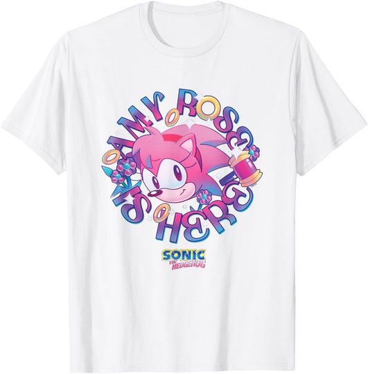 Discover Sonic The Hedgehog Amy Rose Is Here Vintage Face Portrait T-Shirt