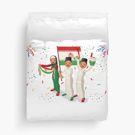 Discover Iran Football Supporters Duvet Cover