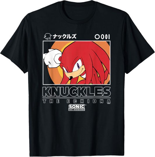 Discover Sonic The Hedgehog Knuckles Iconic Kanji Chest Big Portrait T-Shirt