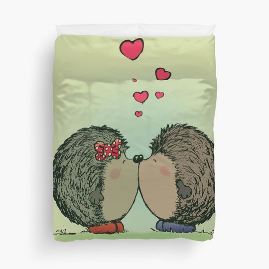 Discover Hedgehogs in love Duvet Cover
