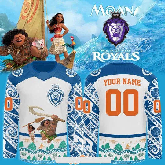Discover Personalized Reading Royals x Moana and Maui Hockey Shirt Men's Fan Gear Gift