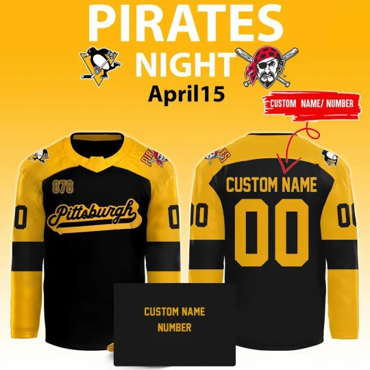 Discover Personalized Pittsburgh Penguins Pirates Night April 15 Hockey Shirt Men's Gift
